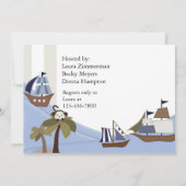 Invitation Baby shower de navires (Dos)