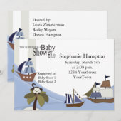 Invitation Baby shower de navires (Devant / Derrière)