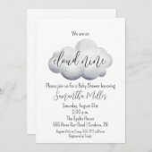 Invitation Baby shower de neuf nuages (Devant / Derrière)
