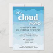 Invitation Baby shower de neuf nuages (Devant)