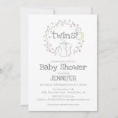 Invitation Baby shower de neutre de genre du lapin | de (Devant)