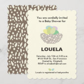 Invitation baby shower de nid (Devant / Derrière)