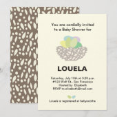 Invitation baby shower de nid (Devant / Derrière)