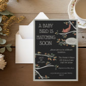 Invitation Baby shower de nid cardinal de bois d'automne