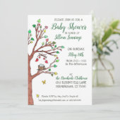 Invitation Baby shower de nid d'oiseau mobile Feuille Heart (Debout devant)