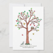 Invitation Baby shower de nid d'oiseau mobile Feuille Heart (Dos)