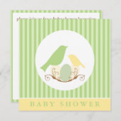 Invitation Baby shower de nids d'oiseaux (Devant / Derrière)