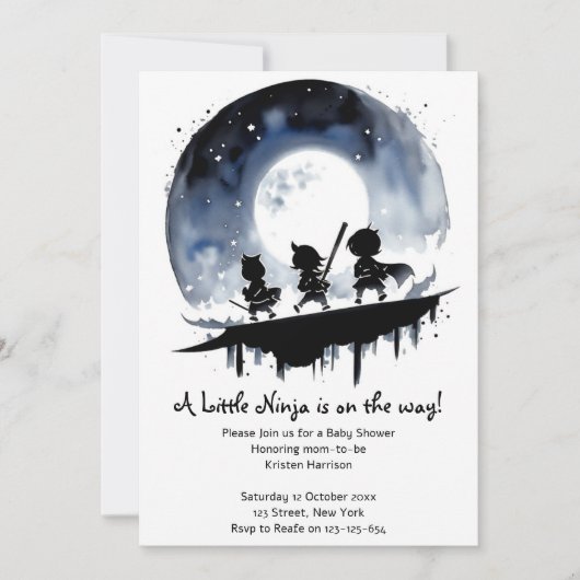 Invitation Baby shower de Ninja (Devant)