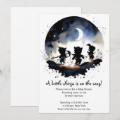 Invitation Baby shower de Ninja (Devant / Derrière)