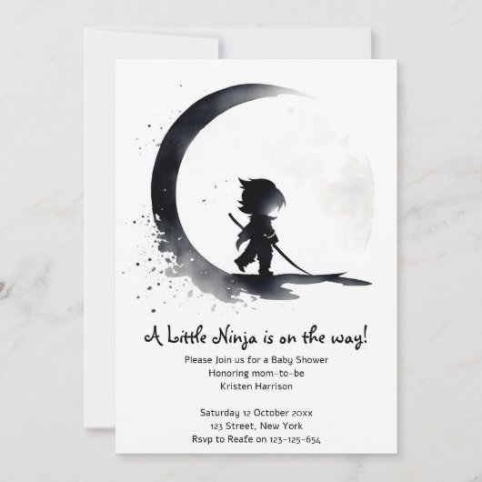 Invitation Baby shower de Ninja (Devant)