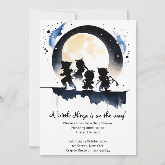 Invitation Baby shower de Ninja (Devant)