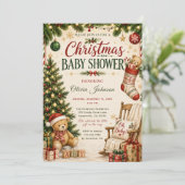 Invitation Baby Shower de Noël (Debout devant)