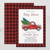 Invitation Baby shower de Noël (Devant / Derrière)