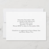 Invitation Baby shower de Noël (Dos)