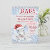Invitation Baby shower de Noël (Debout devant)