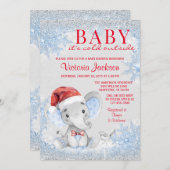 Invitation Baby shower de Noël (Devant / Derrière)