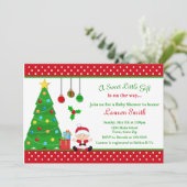 Invitation Baby shower de Noël (Debout devant)