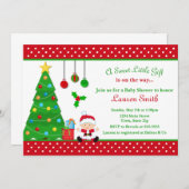 Invitation Baby shower de Noël (Devant / Derrière)