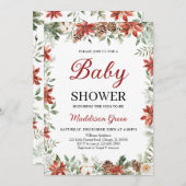 Invitation Baby shower de Noël (Devant / Derrière)