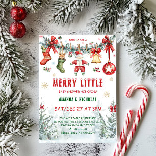 Invitation Baby shower de Noël