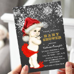 Invitation Baby shower de Noël<br><div class="desc">Adorable Père Noël bébé avec chapeau de Santa baby shower de flocon de snowflake de tableau de neige invitation. Cette invitation à baby shower de Noël en flocon de neige mignon est facilement customisée pour votre événement en ajoutant vos détails dans le style de police et le libellé de votre...</div>