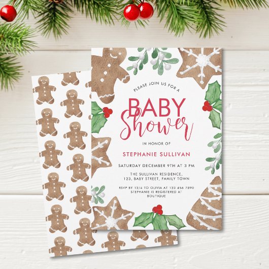 Invitation Baby shower de Noël