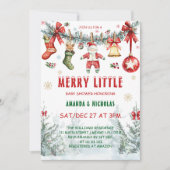 Invitation Baby shower de Noël (Devant)