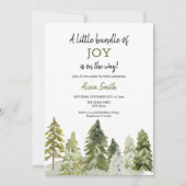 Invitation Baby shower de Noël à la Pine Forêt (Devant)