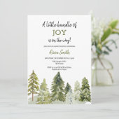 Invitation Baby shower de Noël à la Pine Forêt (Debout devant)