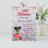 Invitation Baby shower de Noël afro-américain (Debout devant)