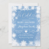 Invitation Baby shower de Noël blanc et bleu Invitation7 (Devant)