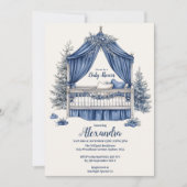 Invitation Baby shower de Noël bleu (Devant)