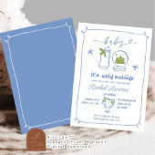 Invitation Baby shower de Noël bleu hiver
