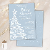 Invitation Baby shower de Noël Boho Blue Boy