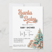 Invitation Baby shower de Noël Boho Retro (Devant)