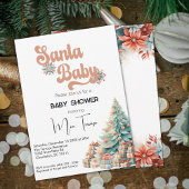 Invitation Baby shower de Noël Boho Retro
