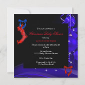 Invitation Baby shower de Noël Boy Red Blue Ethnic (Dos)