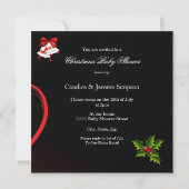Invitation Baby shower de Noël Boy Red Santa Hat Ethnic (Dos)