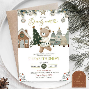 Invitation Baby shower de Noël d'attente précoce
