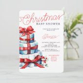 Invitation Baby shower de Noël de gâteau de pâtisserie (Debout devant)