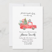 Invitation baby shower de Noël de la camionnette rouge (Devant)