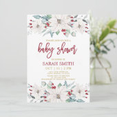 Invitation Baby shower de Noël de la pointe blanche (Debout devant)