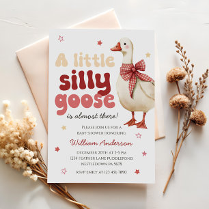 Invitation Baby shower de Noël de la poule de Noël de l'oie s