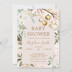 Invitation Baby shower de Noël de l'ornement d'hiver