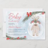 Invitation Baby shower de Noël de neige d'hiver (Devant)