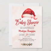 Invitation Baby shower de Noël de Santa Hat (Devant)