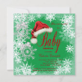 Invitation Baby shower de Noël de Santa Hat Snowflake (Devant)
