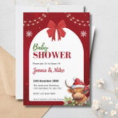 Invitation Baby shower de Noël de Vache de Vache de la région