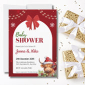 Invitation Baby shower de Noël de Vache de Vache de la région