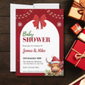 Invitation Baby shower de Noël de Vache de Vache de la région